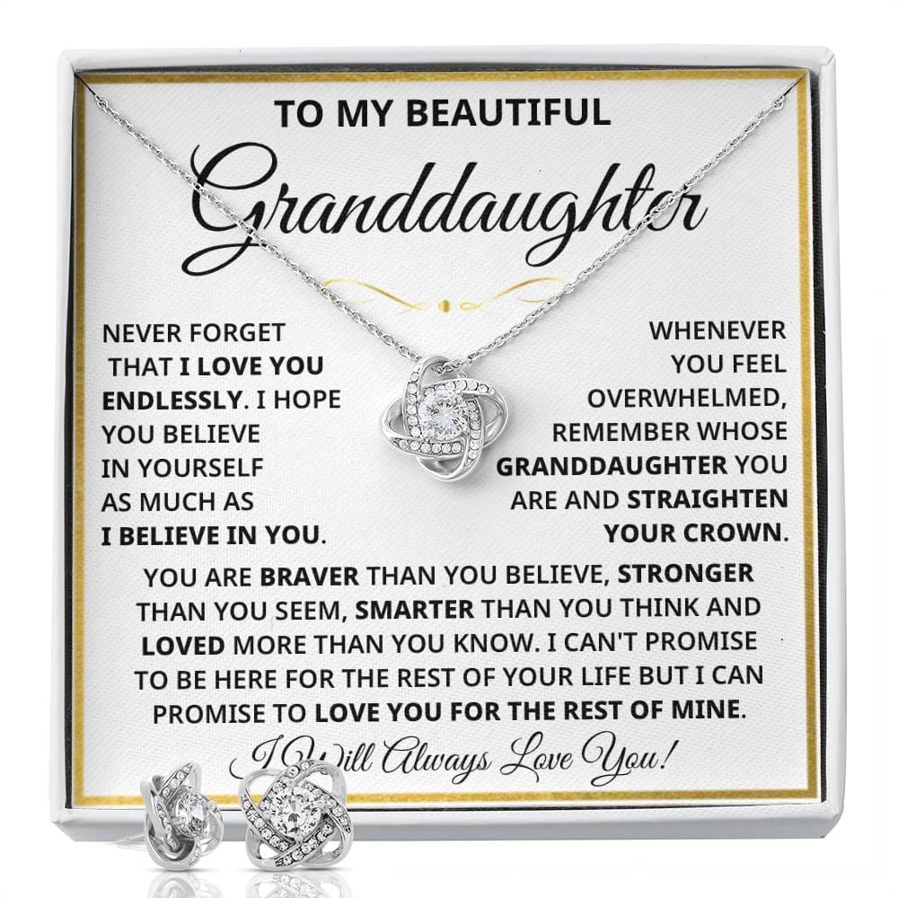 Granddaughter - Always Love You Eternal Knot Necklace (FREE EARRINGS)