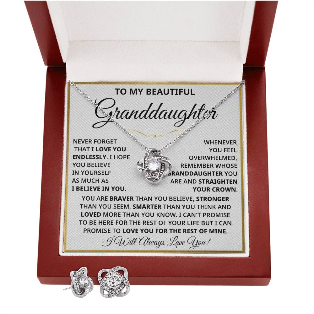 Granddaughter - Always Love You Eternal Knot Necklace (FREE EARRINGS)