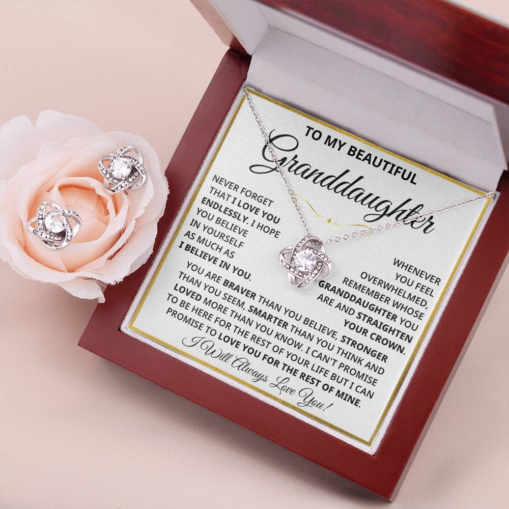 Granddaughter - Always Love You Eternal Knot Necklace (FREE EARRINGS)