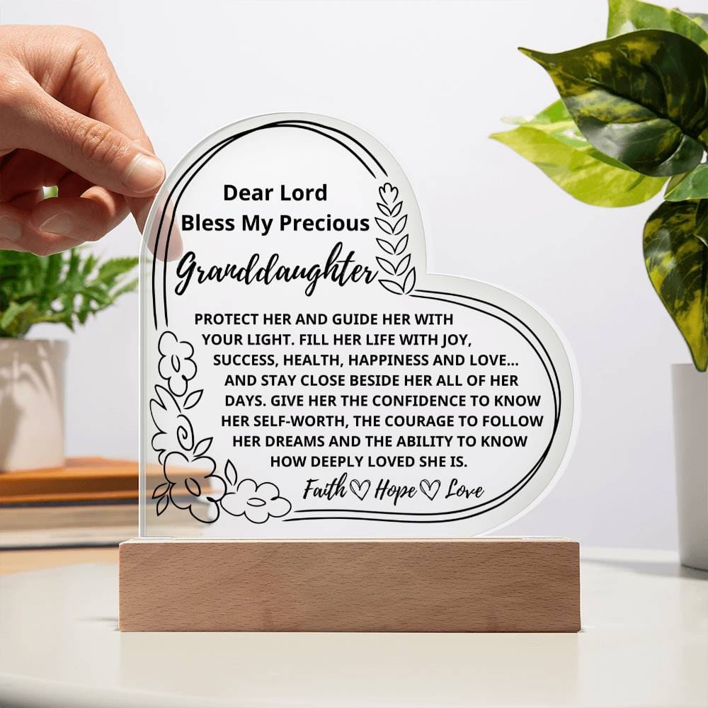 Bless My Granddaughter Faith Hope Love Prayer Night Light