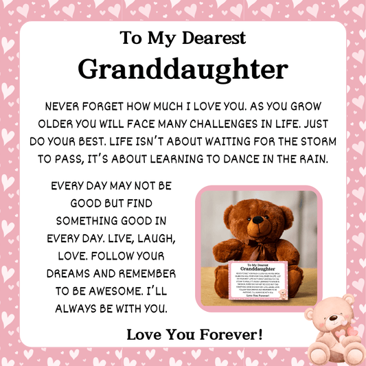 To My Granddaughter - Always With You - Plush Teddy Bear