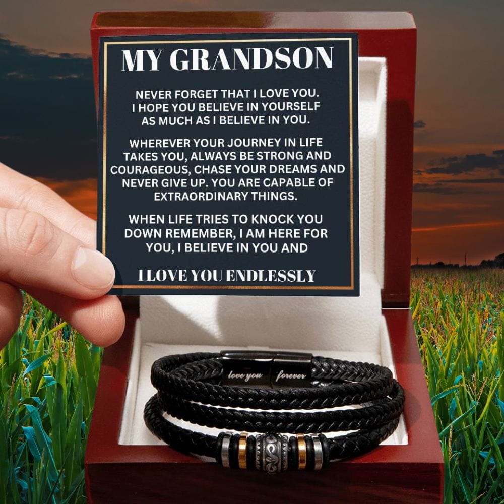 My Grandson - Capable Of Extraordinary Things Leather Bracelet