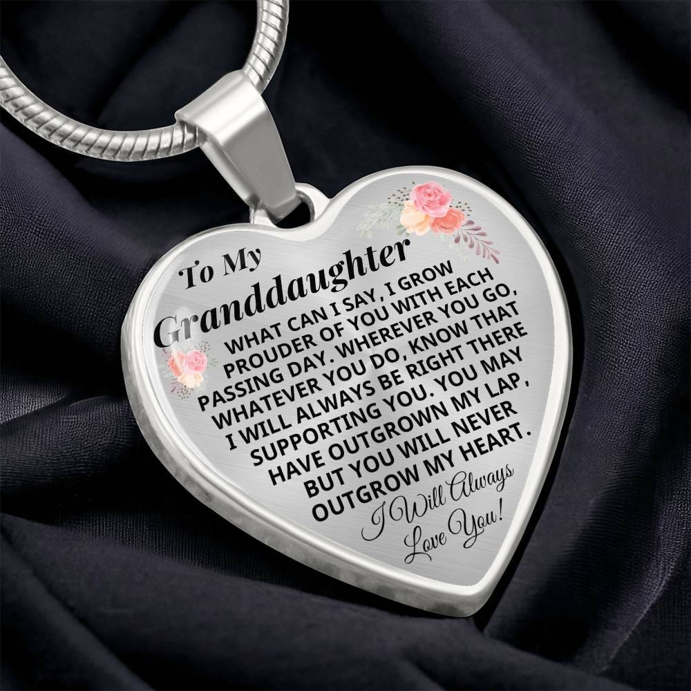 Granddaughter - Never Outgrow My Heart - Keepsake Necklace