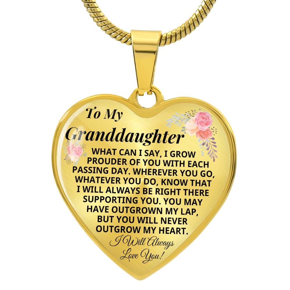 Granddaughter - Never Outgrow My Heart - Keepsake Necklace