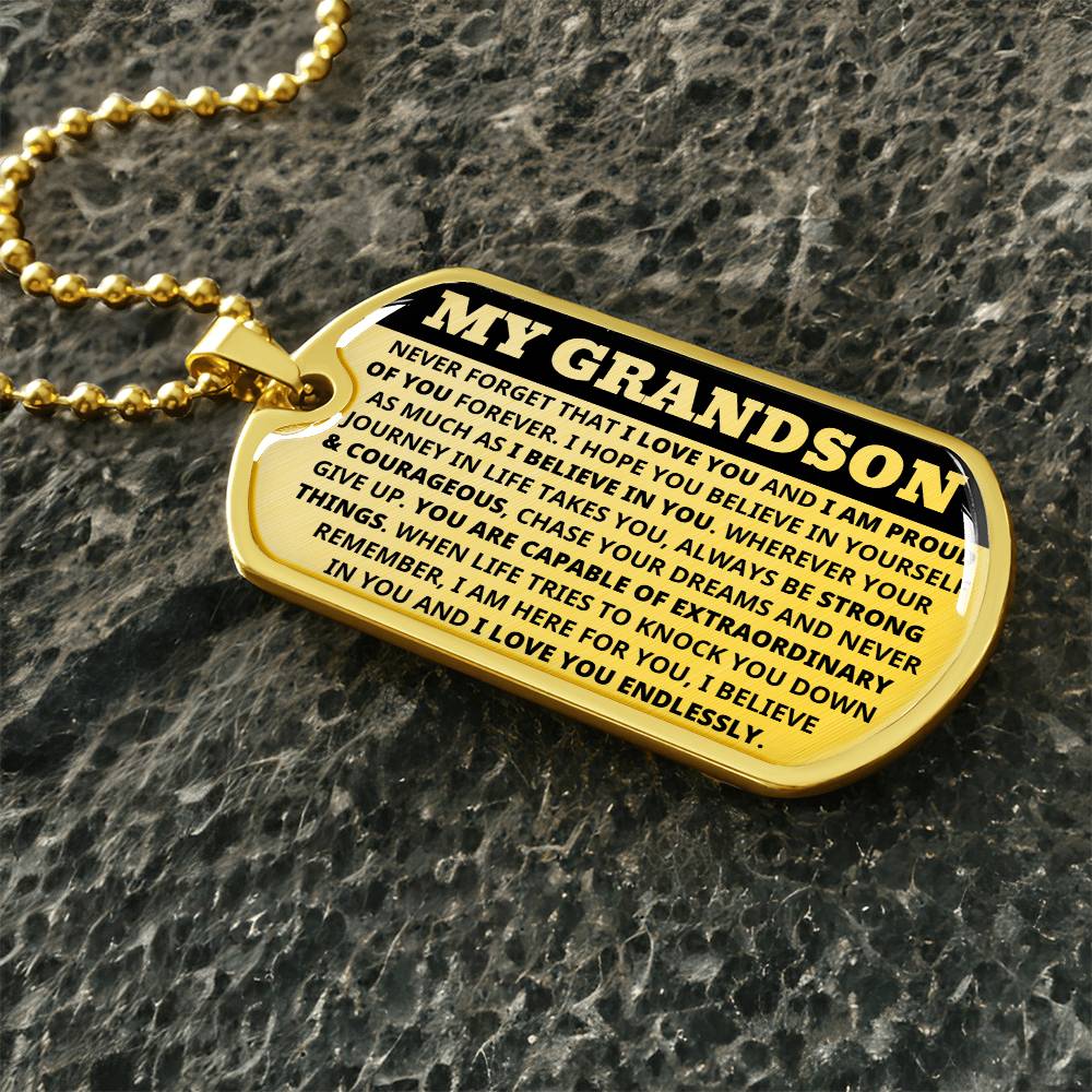 My Grandson  - Love You Endlessly Dog Tag Keepsake Necklace(FREE SHIPPING)