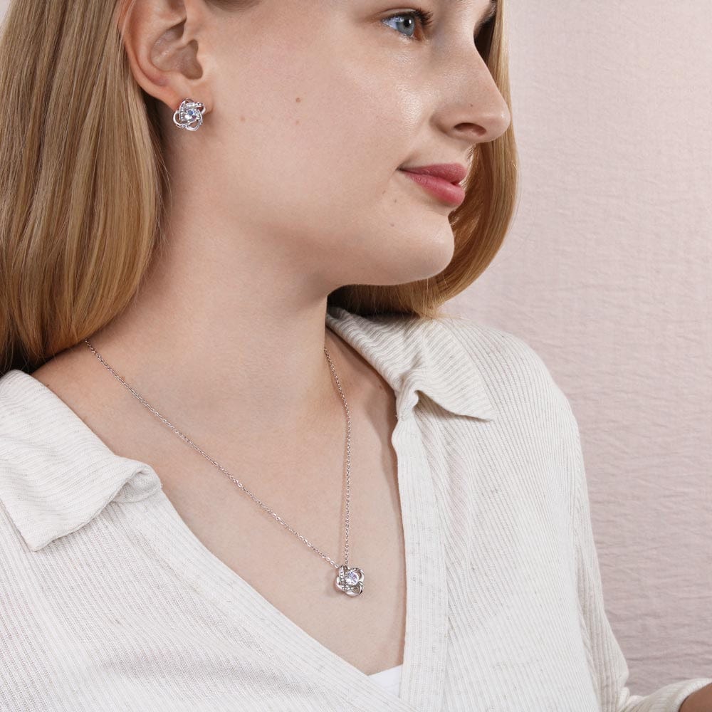 Granddaughter Keepsake - Love & Protection - Eternal Knot Necklace (FREE EARRINGS)