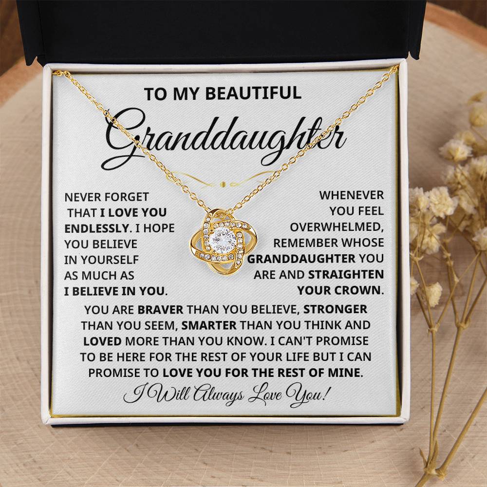 My Granddaughter - Loved More Than You Know Eternal Knot Keepsake Necklace (Free Shipping)