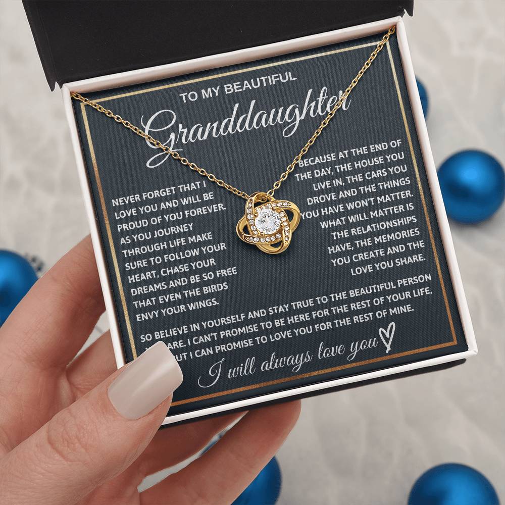 Granddaughter - Chase Your Dreams - Eternal Knot Necklace