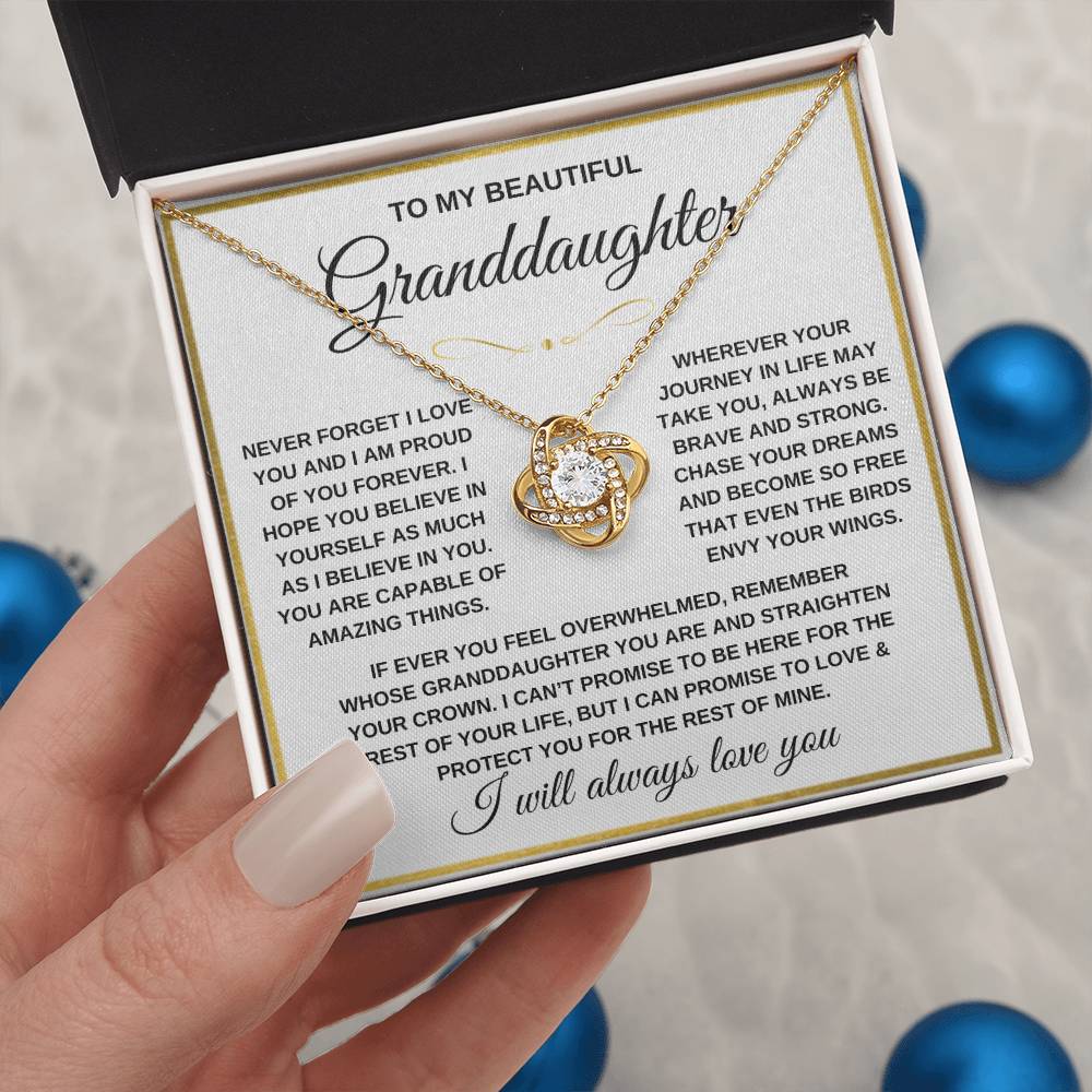 Granddaughter Keepsake - Love & Protection - Eternal Knot Necklace