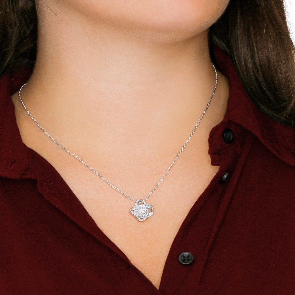 Granddaughter - Braver Stronger Smarter - Love Knot Keepsake Necklace (Free Shipping)