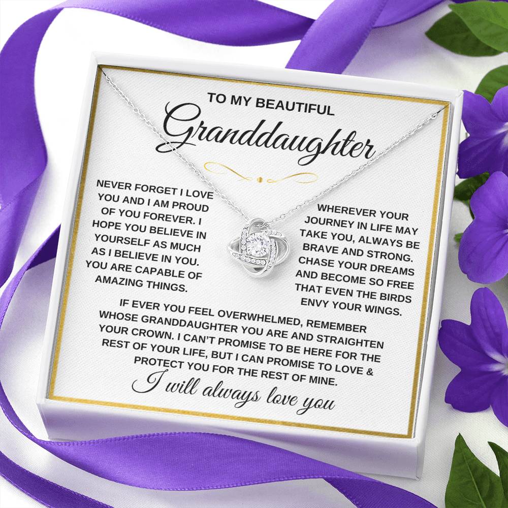 Granddaughter Keepsake - Love & Protection - Eternal Knot Necklace