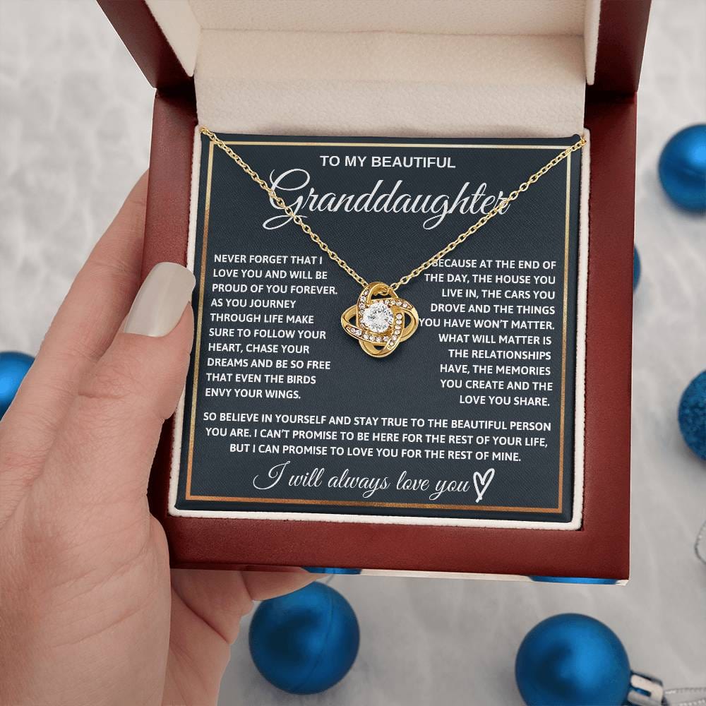 Granddaughter - Chase Your Dreams - Eternal Knot Necklace