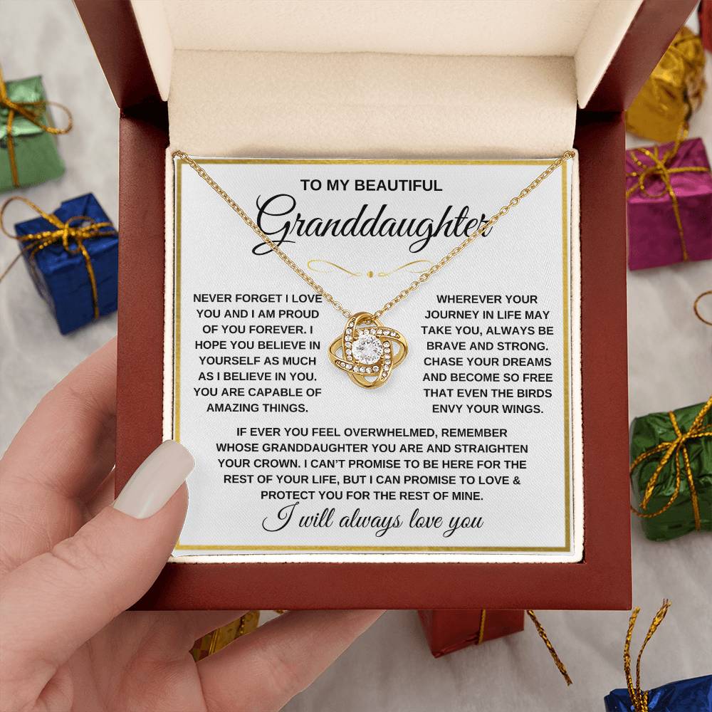 Granddaughter Keepsake - Love & Protection - Eternal Knot Necklace