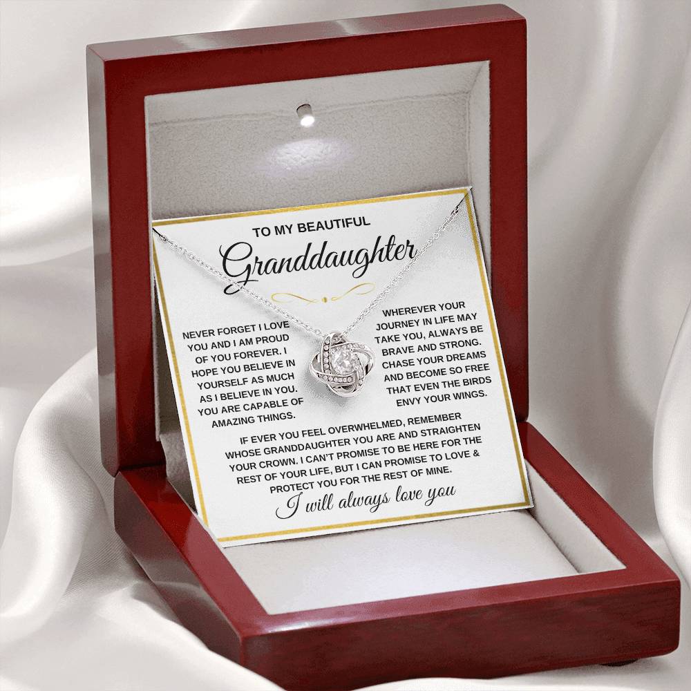 Granddaughter Keepsake - Love & Protection - Eternal Knot Necklace