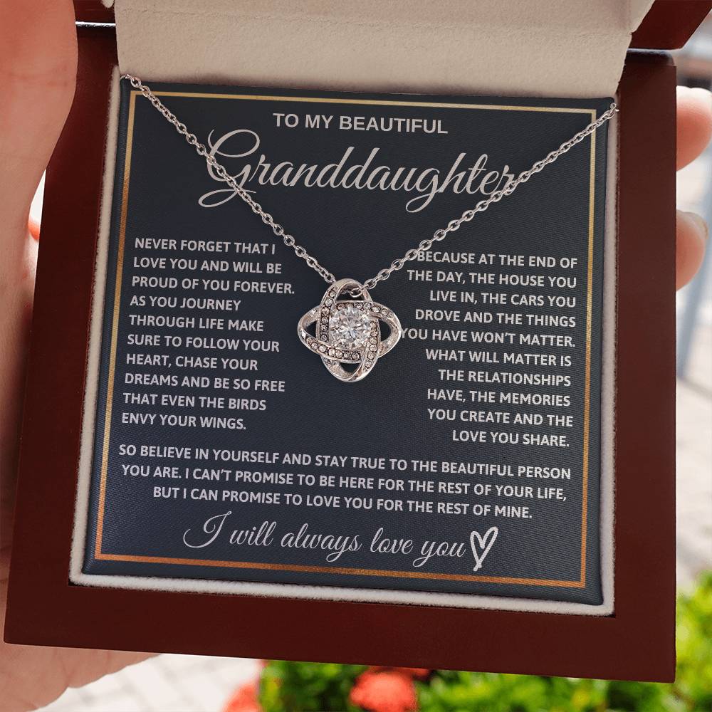 Granddaughter - Chase Your Dreams - Eternal Knot Necklace