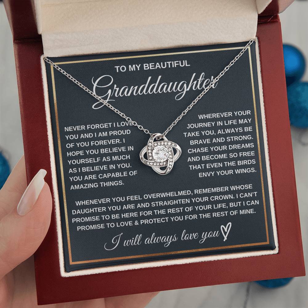 Granddaughter Love Protection Eternal Knot Keepsake (Free Shipping)
