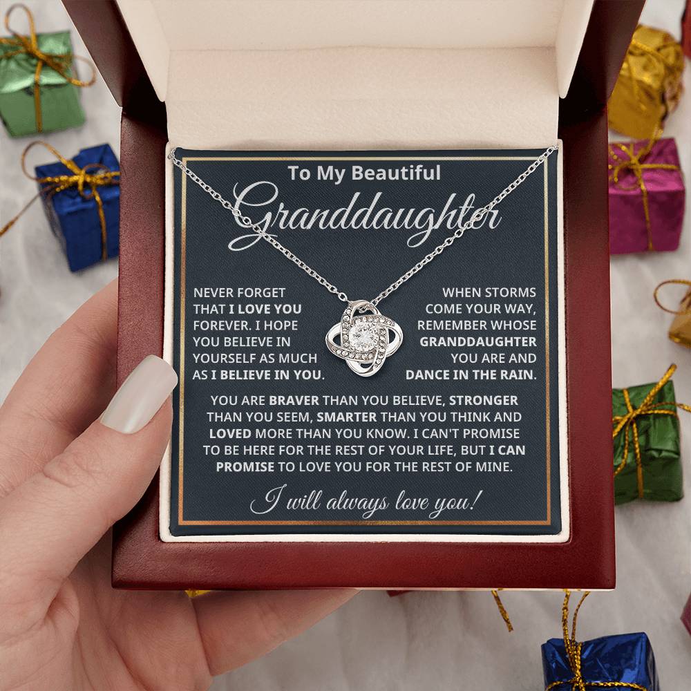 My Granddaughter - Dance In The Rain Eternal Knot Keepsake Necklace (Free Shipping)