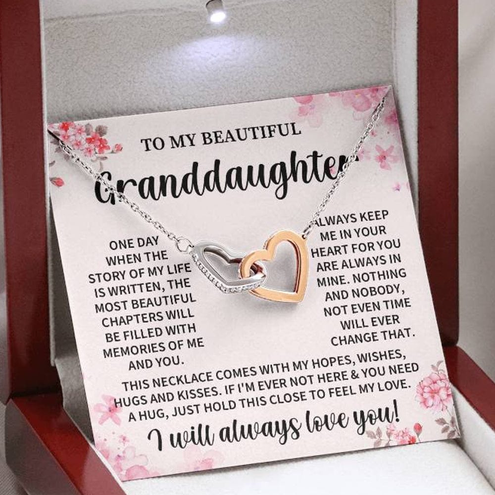 Granddaughter Always In My Heart Interlocking Hearts Necklace