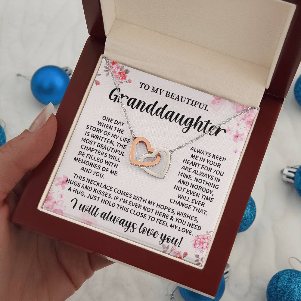 Granddaughter Always In My Heart Interlocking Hearts Necklace