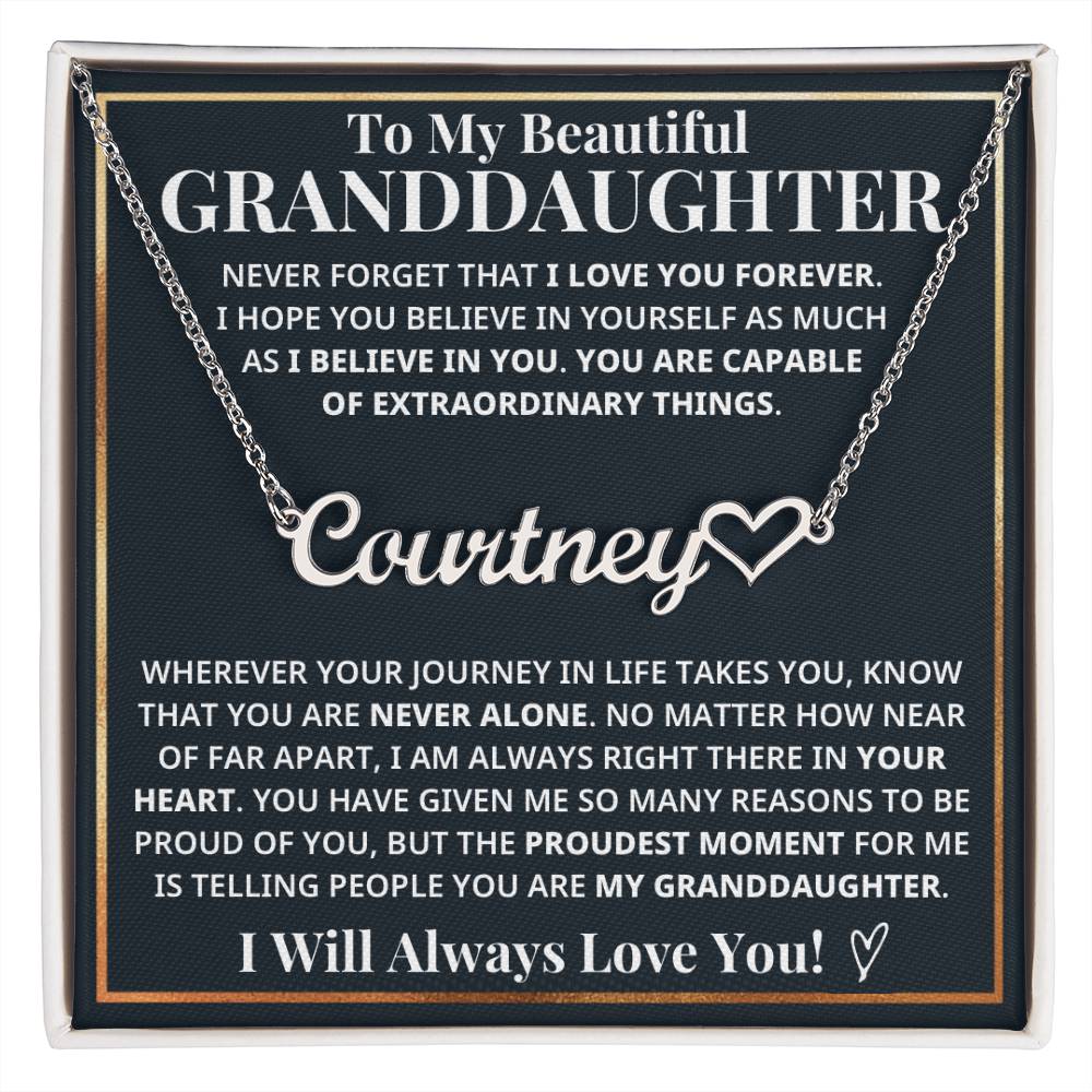 My Granddaughter - Always With You Custom Name Keepsake Necklace (FREE SHIPPING)