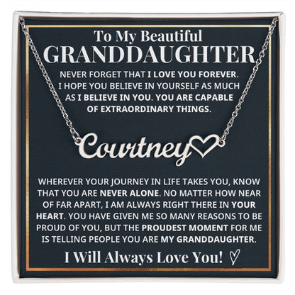 My Granddaughter - Always With You Custom Name Keepsake Necklace (FREE SHIPPING)