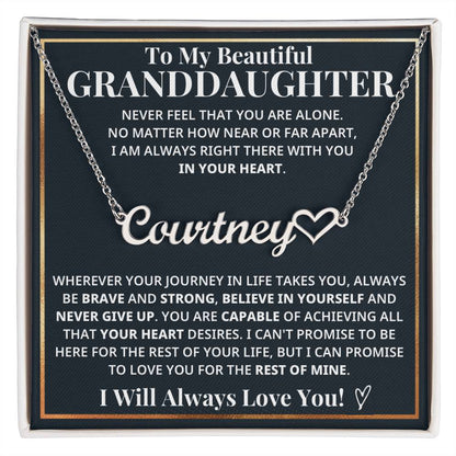 Granddaughter - Always With You Custom Name Necklace Keepsake (FREE SHIPPING)