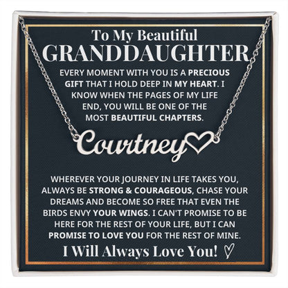 My Granddaughter - Precious Gift Custom Name Keepsake Necklace (Free Shipping)