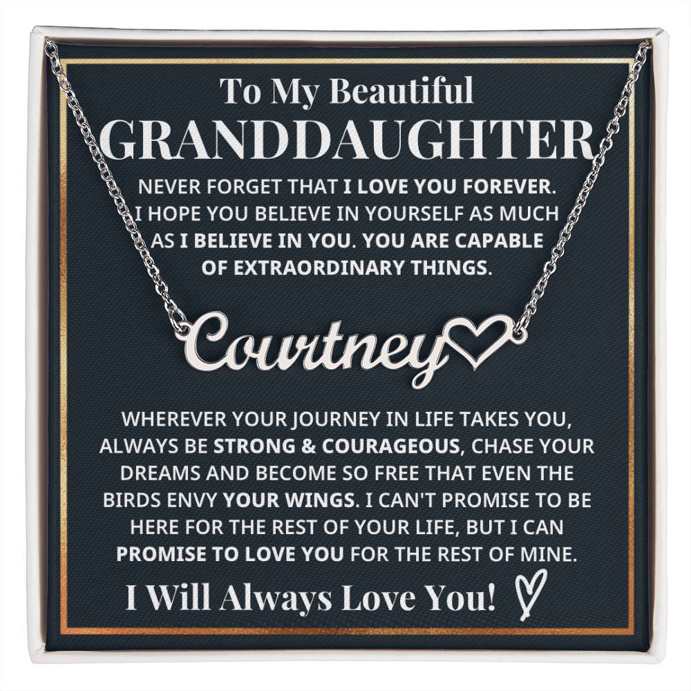 My Granddaughter - Strong & Courageous Custom Name Keepsake (FREE SHIPPING)