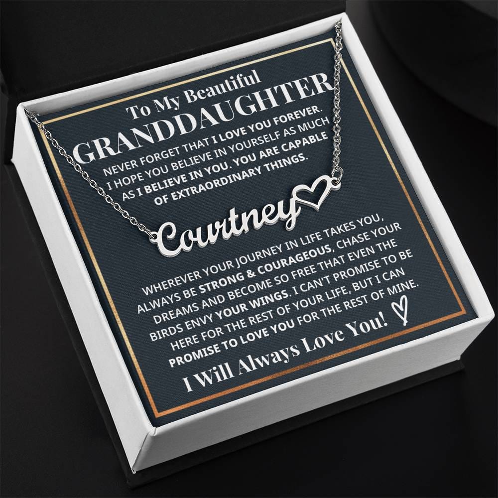 My Granddaughter - Strong & Courageous Custom Name Keepsake (FREE SHIPPING)