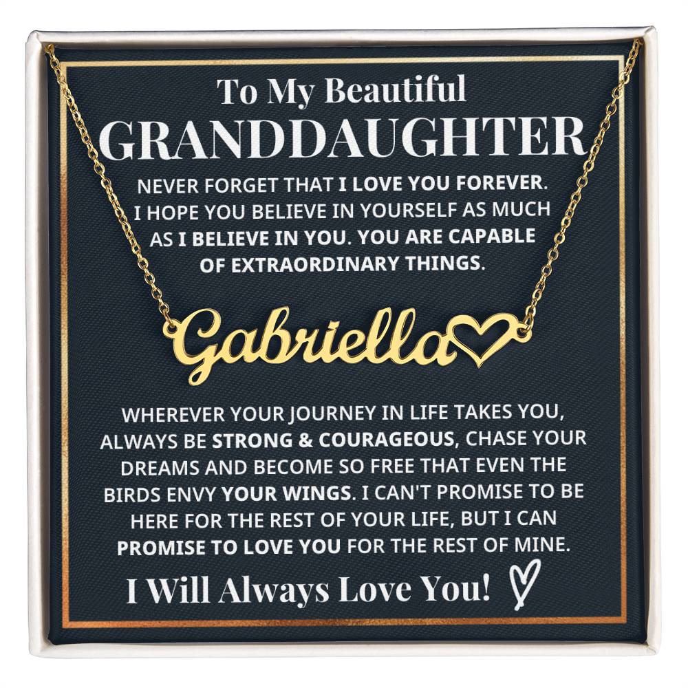 My Granddaughter - Strong & Courageous Custom Name Keepsake (FREE SHIPPING)