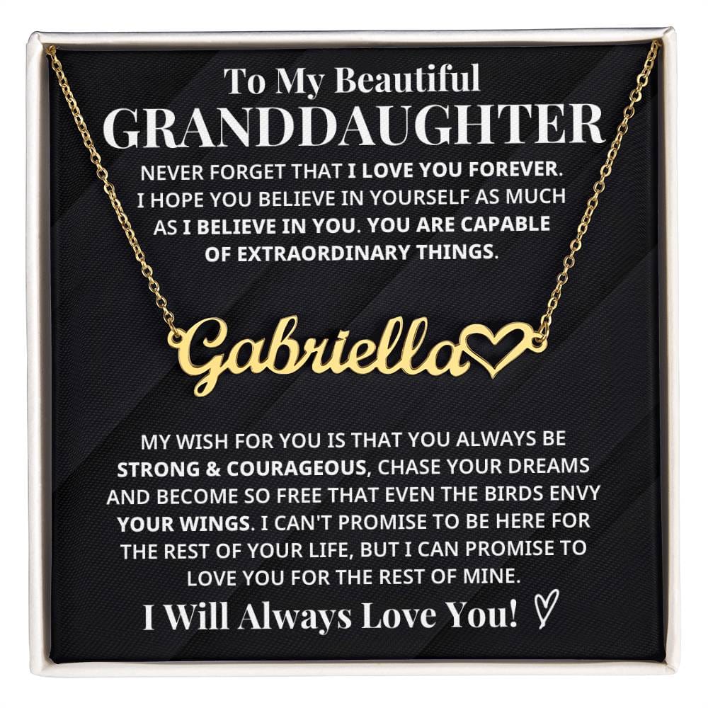 My Granddaughter - Strong & Courageous Custom Name Keepsake (FREE SHIPPING)