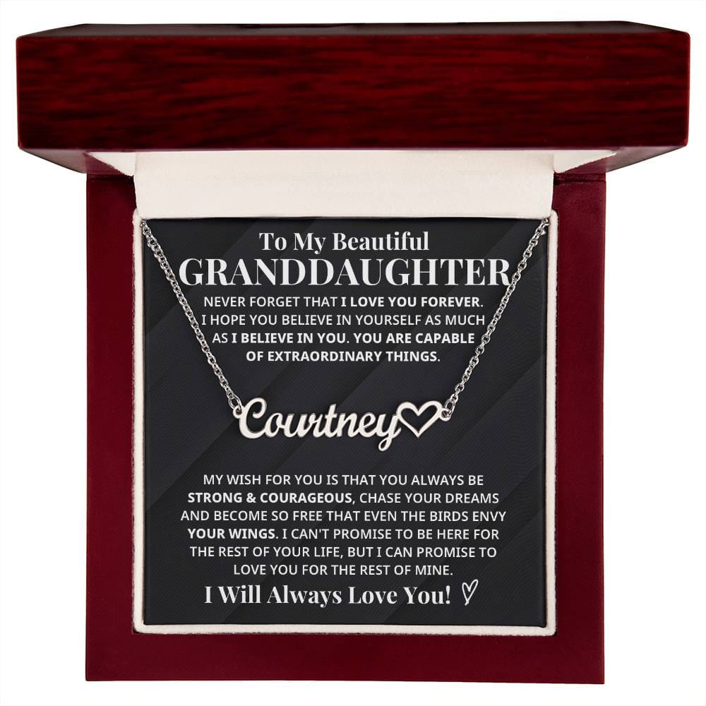 My Granddaughter - Strong & Courageous Custom Name Keepsake (FREE SHIPPING)