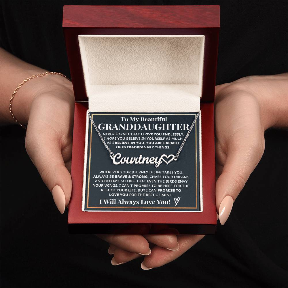 My Granddaughter - Strong & Courageous Custom Name Keepsake (FREE SHIPPING)