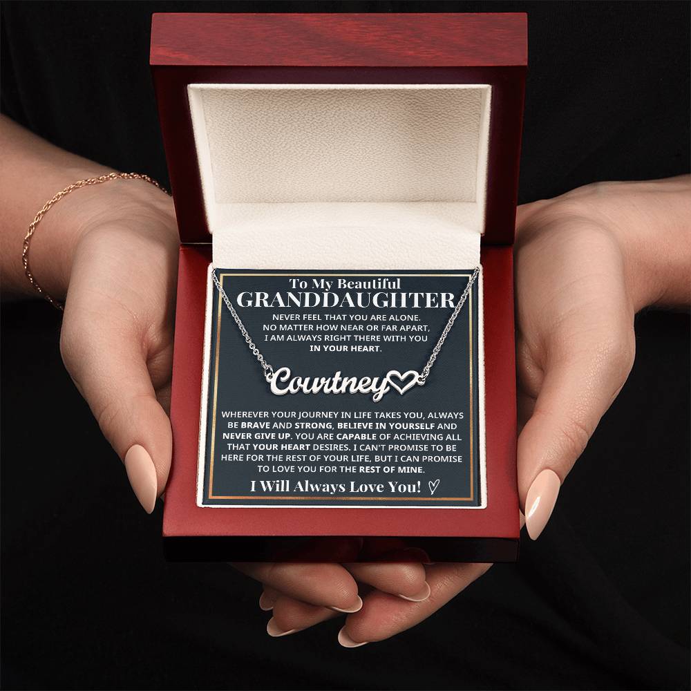 Granddaughter - Always With You Custom Name Necklace Keepsake (FREE SHIPPING)