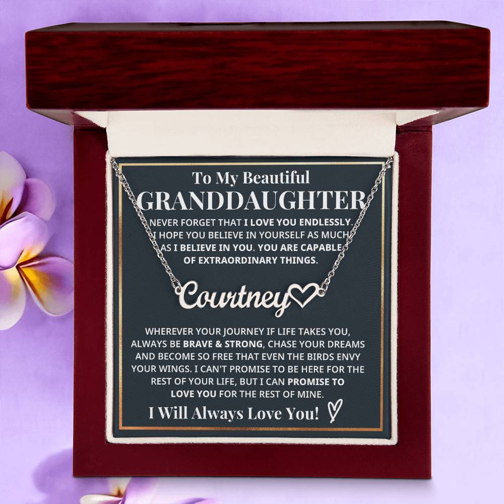 My Granddaughter - Strong & Courageous Custom Name Keepsake (FREE SHIPPING)