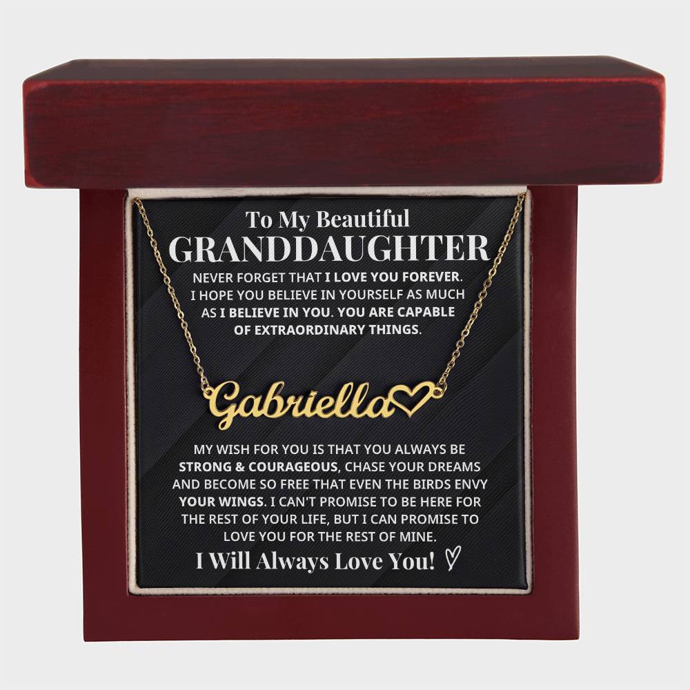 My Granddaughter - Strong & Courageous Custom Name Keepsake (FREE SHIPPING)