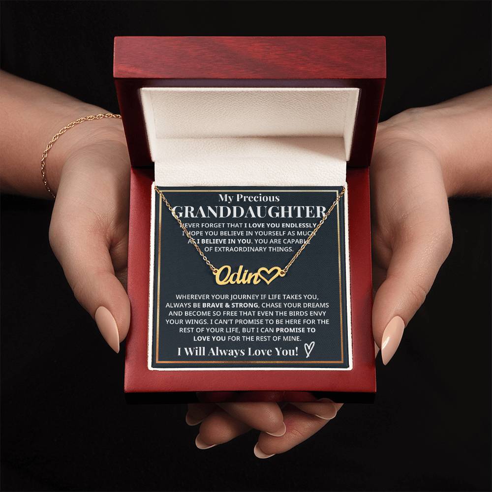 My Granddaughter - Strong & Courageous Custom Name Keepsake (FREE SHIPPING)