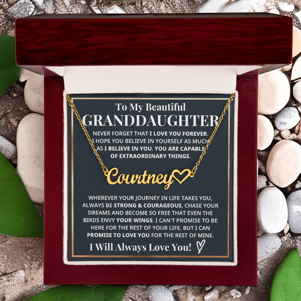 My Granddaughter - Strong & Courageous Custom Name Keepsake (FREE SHIPPING)