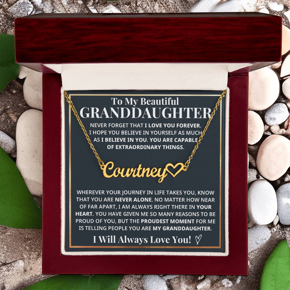 My Granddaughter - Always With You Custom Name Keepsake Necklace (FREE SHIPPING)