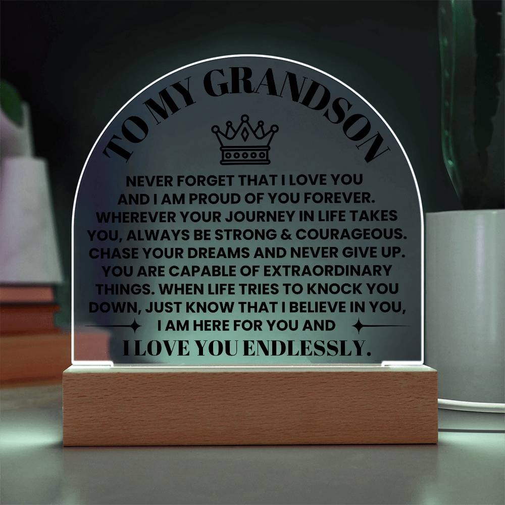 Grandson - Capable Of Extraordinary Things - Acrylic Light Up Keepsake