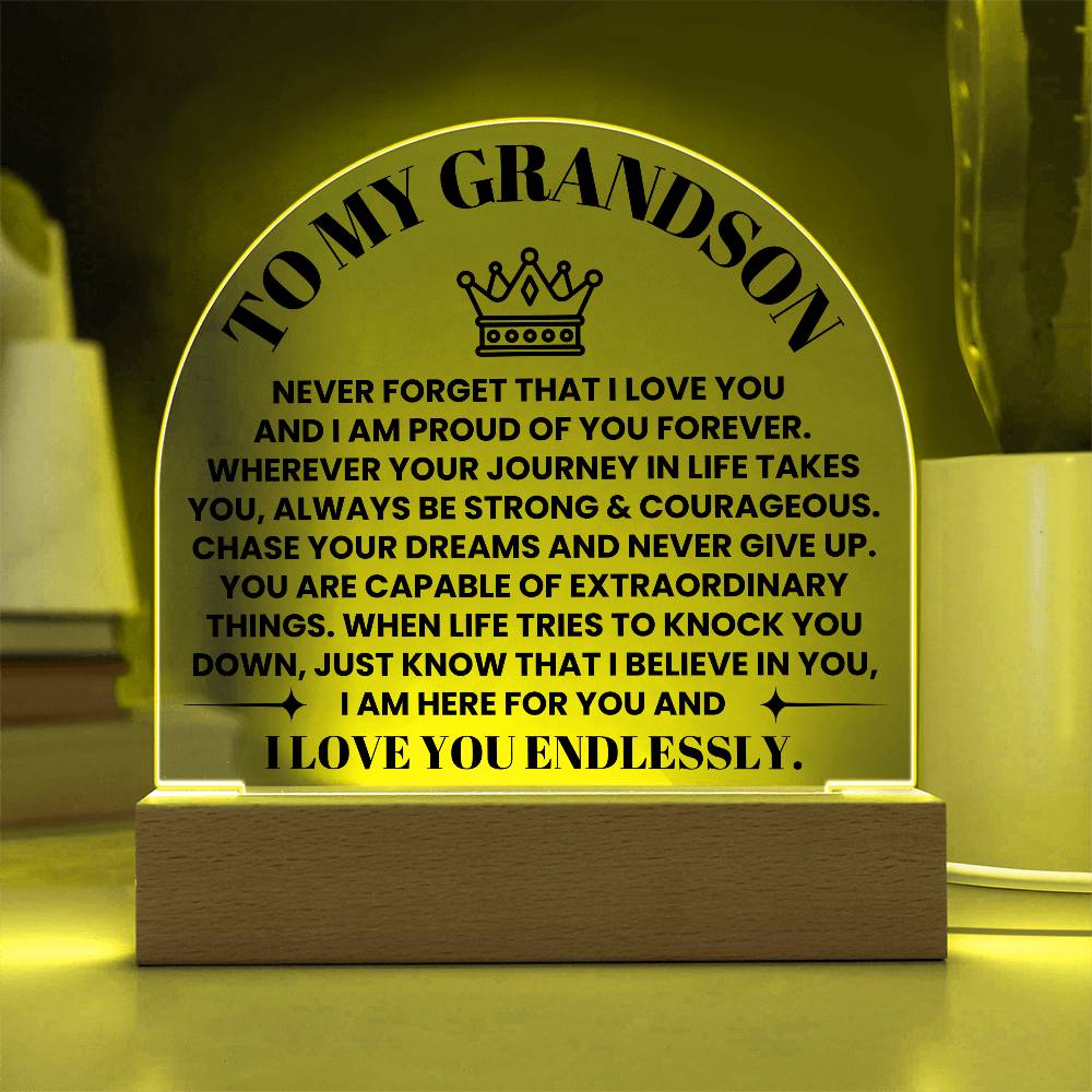 Grandson - Capable Of Extraordinary Things - Acrylic Light Up Keepsake