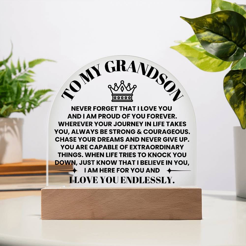 Grandson - Capable Of Extraordinary Things - Acrylic Light Up Keepsake