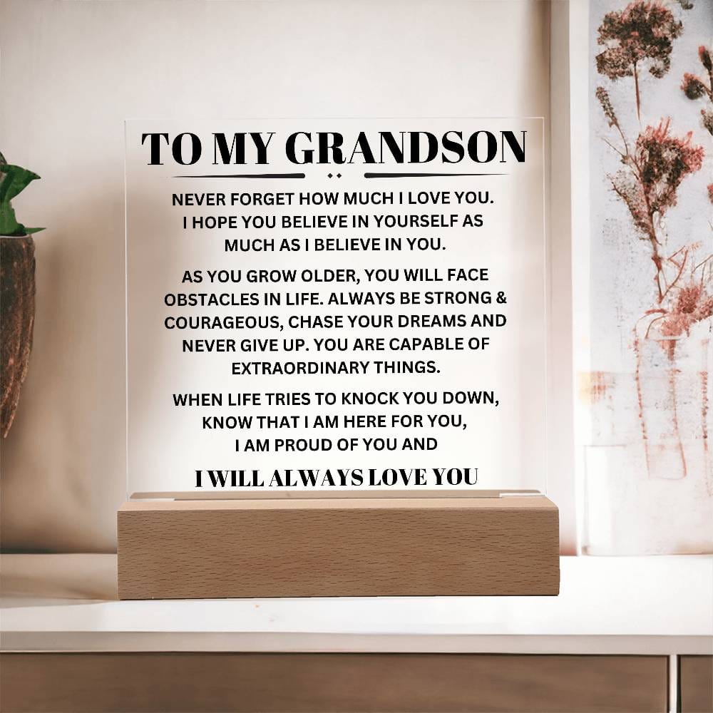 My Grandson - Capable Of Extraordinary Things LED Keepsake Plaque