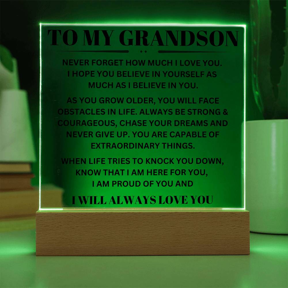 My Grandson - Capable Of Extraordinary Things LED Keepsake Plaque