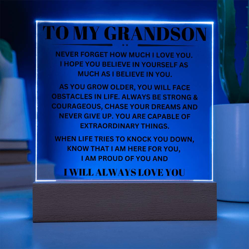 My Grandson - Capable Of Extraordinary Things LED Keepsake Plaque