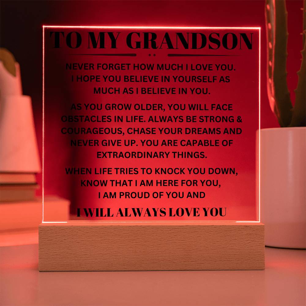 My Grandson - Capable Of Extraordinary Things LED Keepsake Plaque