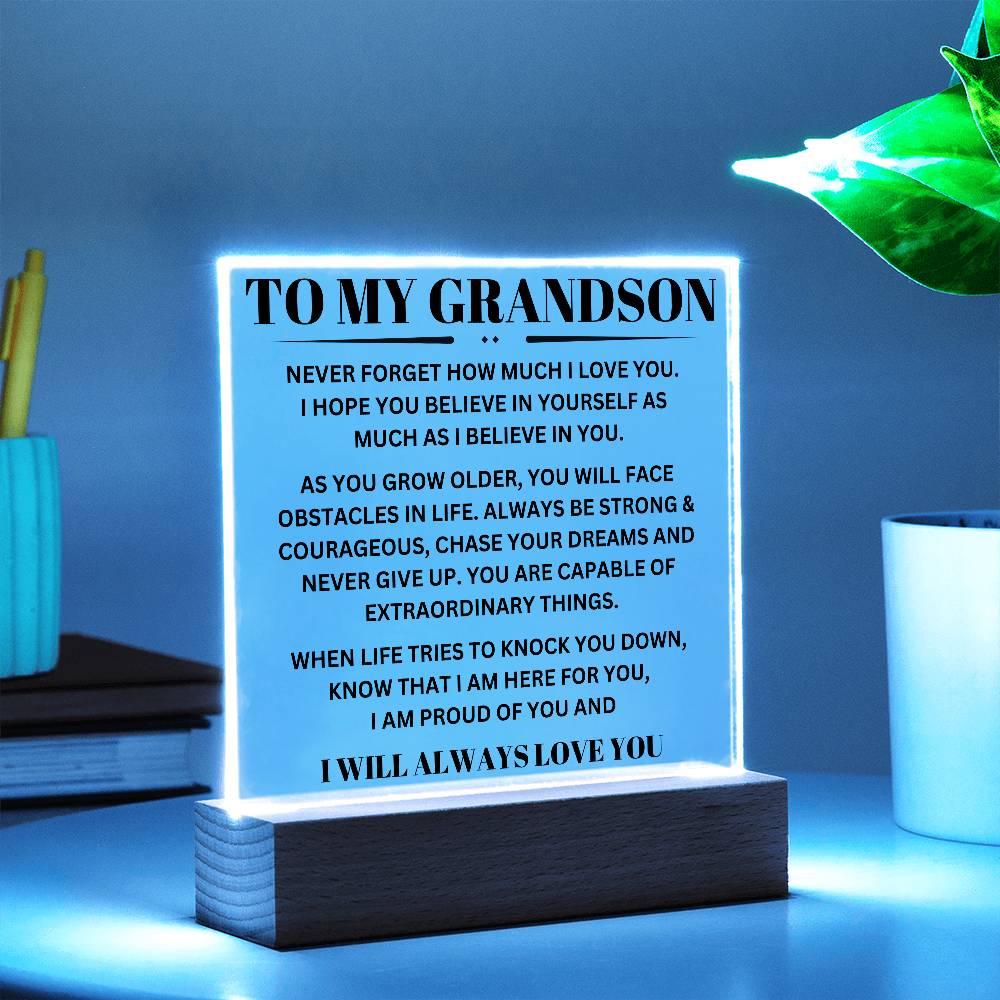 My Grandson - Capable Of Extraordinary Things LED Keepsake Plaque