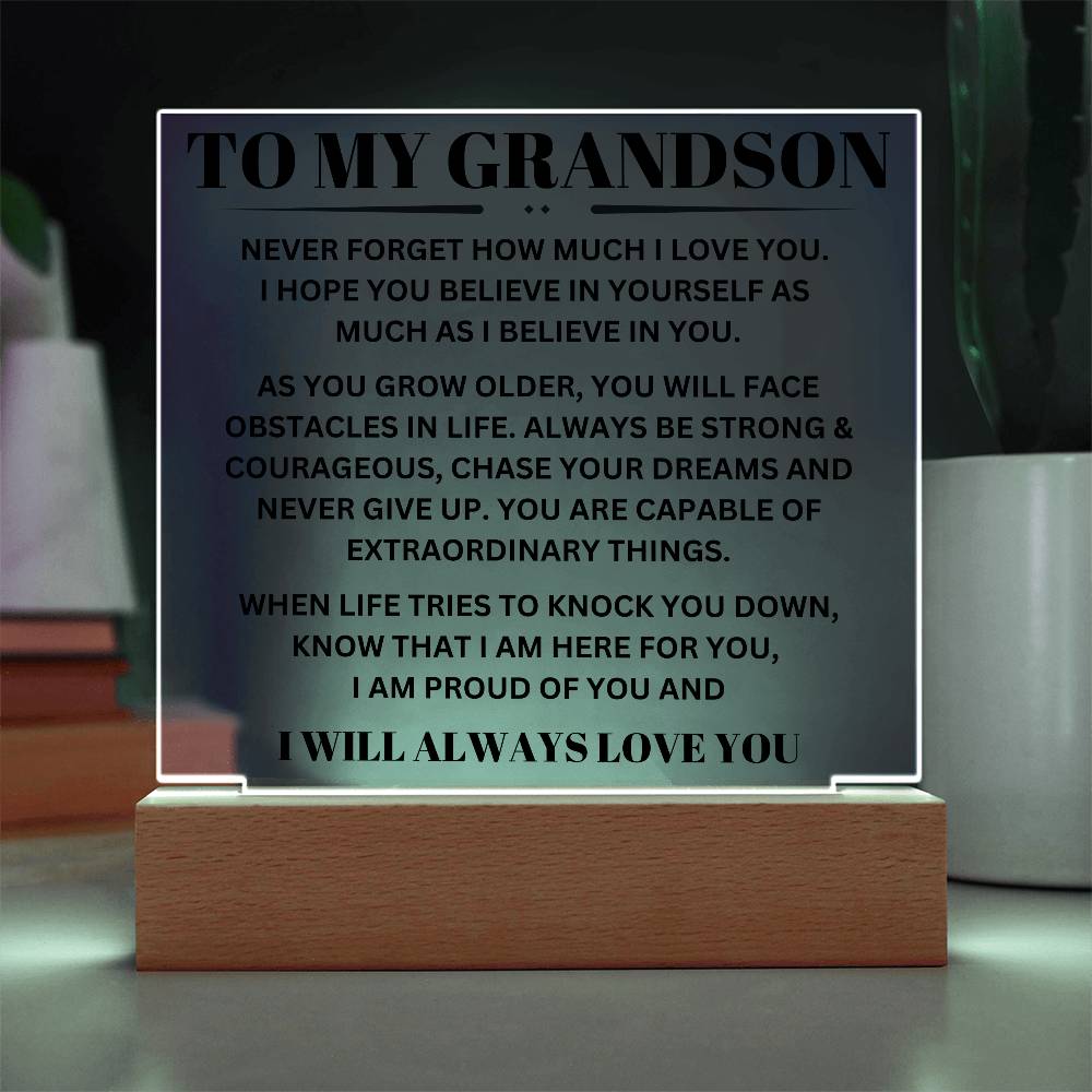 My Grandson - Capable Of Extraordinary Things LED Keepsake Plaque