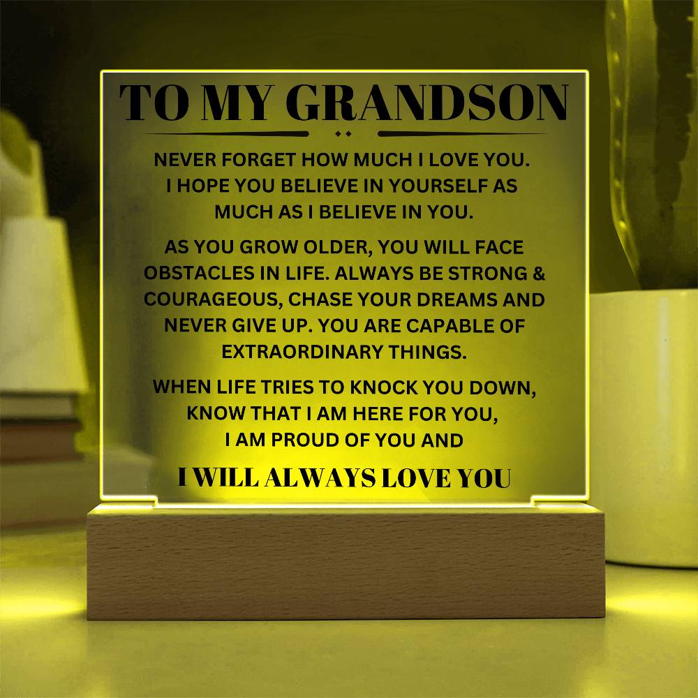 My Grandson - Capable Of Extraordinary Things LED Keepsake Plaque