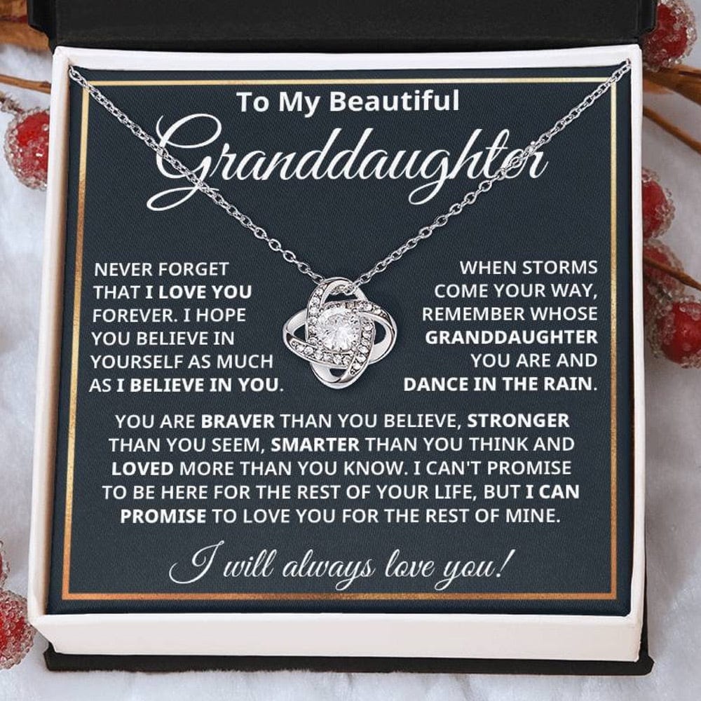 My Granddaughter - Dance In The Rain Eternal Knot Keepsake Necklace (Free Shipping)
